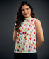 Sleeveless Tulip Printed Chiffon Top